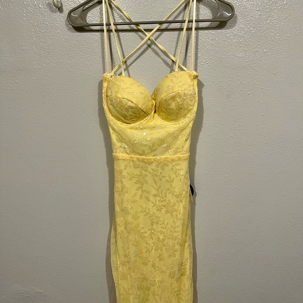 Yellow Lace Strappy Dress